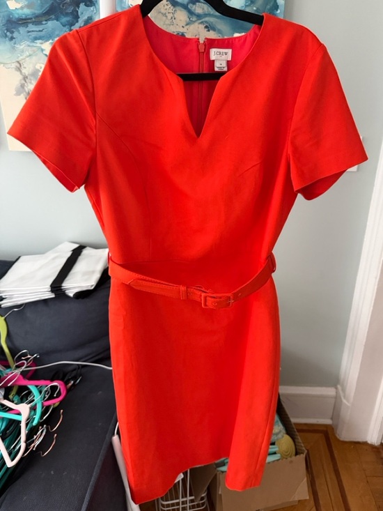 J. Crew Dresses & Skirts - J. Crew Bright Red Short-Sleeve Belted Mini Dress